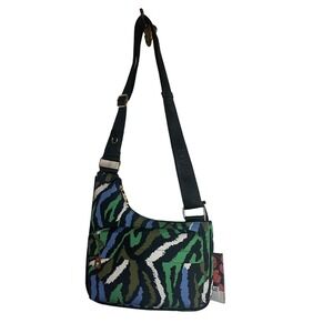 NWT DVF for Target Utility Crossbody Bag in Disco Zebra Green print 10” x 10”